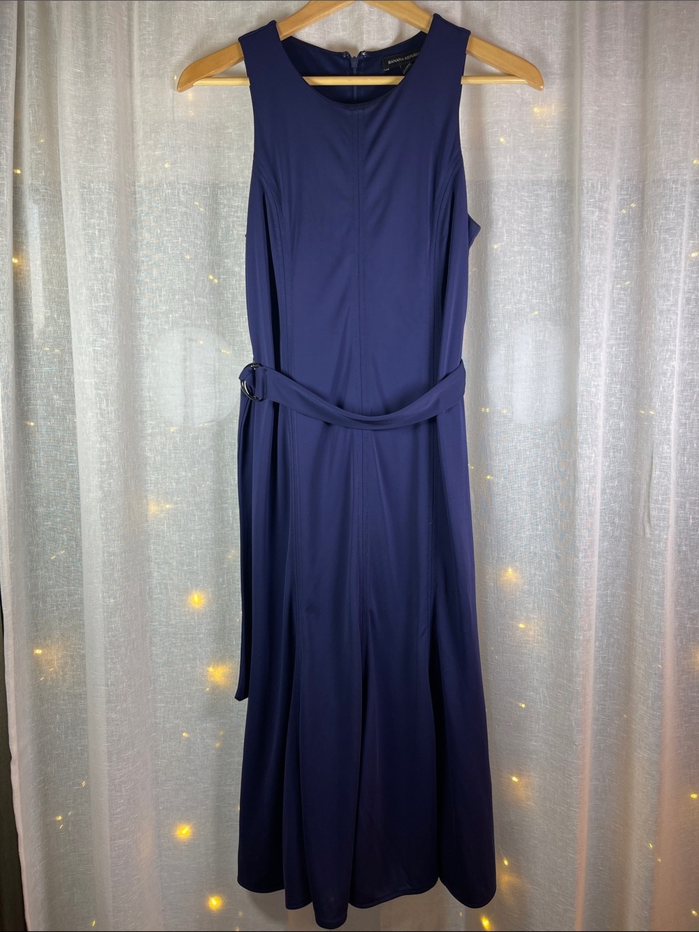 Banana Republic Sleeveless Dark Navy Belted Maxi Dress